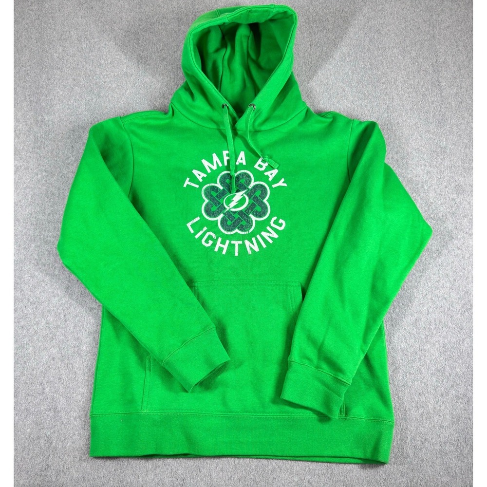 Tampa Bay Lightning St. Patrick's Pullover Fleece Hoodie M Mens Green